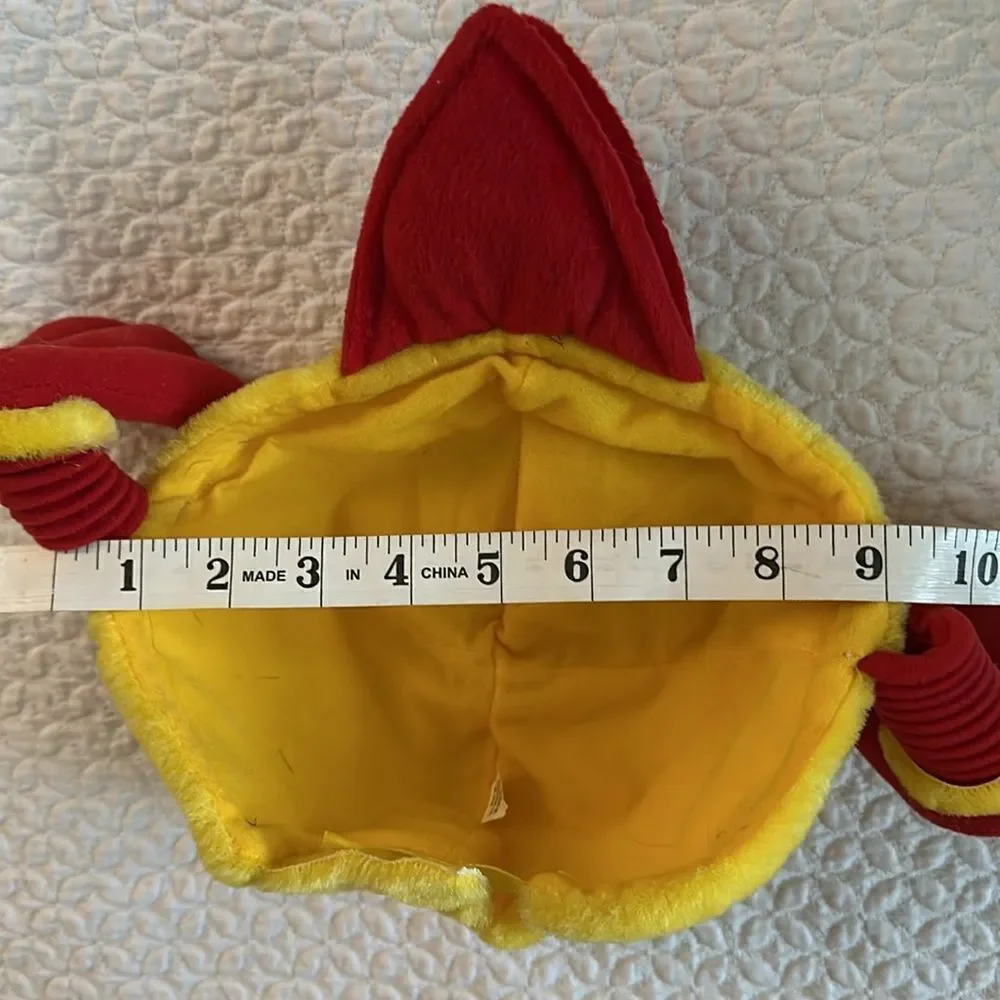 Hat Yellow and Red Chicken Hat Kids Child Size Funky Unusual